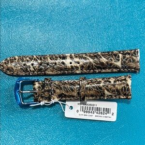 NWT 18mm Michele Brown Cheetah Watch Strap
